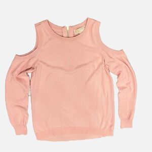 Michael Kors Pink Cold-Shoulder Sweater